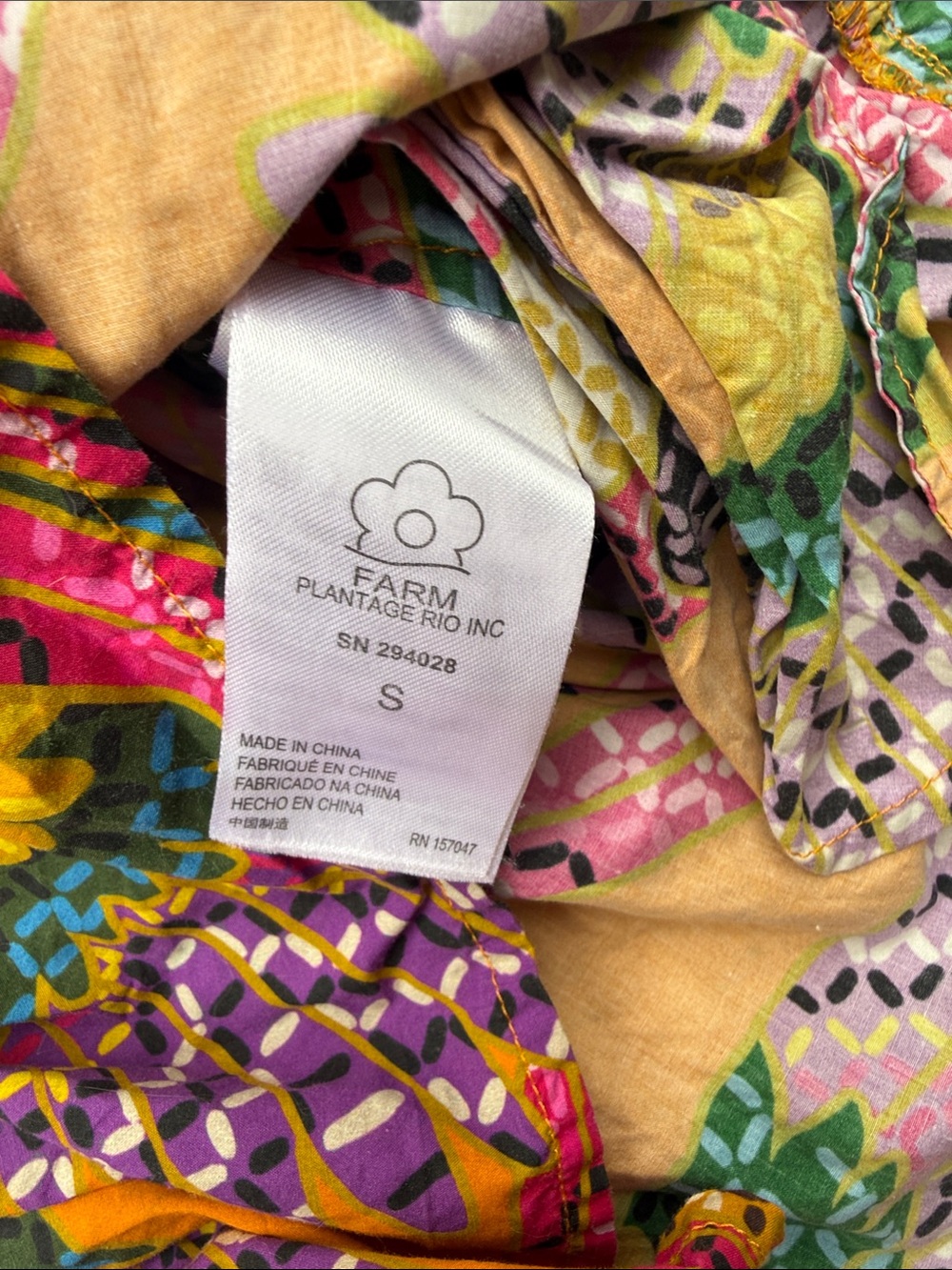FARM Rio Orange Multicolor Printed Bell-Sleeve Mini Dress - Picture 6 of 8